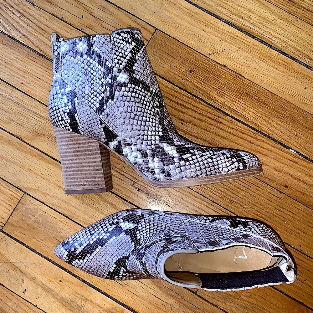 Marc Fisher Python Print Heeled Booties / Ankle B… - image 1